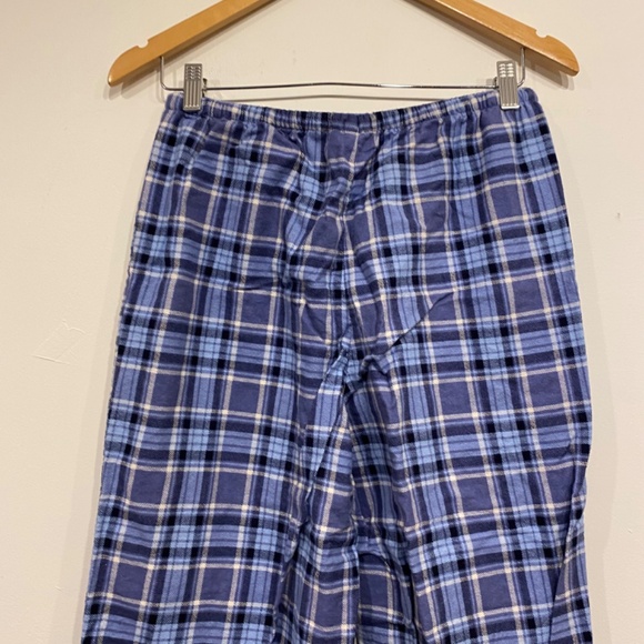 L.L. Bean Blue Plaid Cozy Pajama Pants Size Small - Picture 2 of 4
